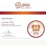 yoga alliance registration certificate